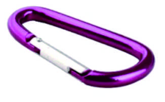 Aluminum Alloy Magenta D Shape Wire Gate Carabiner Keychain