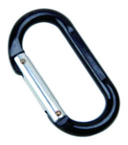 Aluminum Alloy Black Oval Wire Gate Carabiner Keychain
