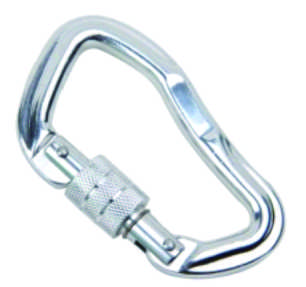 Aluminum Alloy Silver D Shape Screw Lock Carabiner Keychain