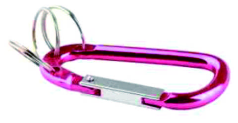 Aluminum Pink Wire Gate D Carabiner Keychain