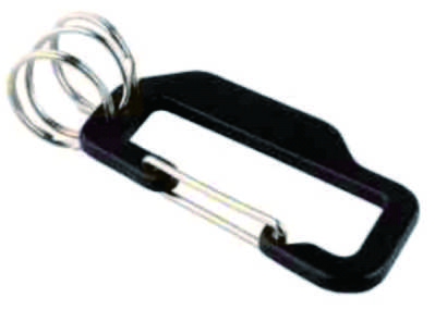 Aluminum Black Rectangle Double Wire Gate Carabiner Keychain