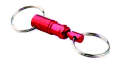 Aluminum Red Quick Release Keychain With Dual Key Rings