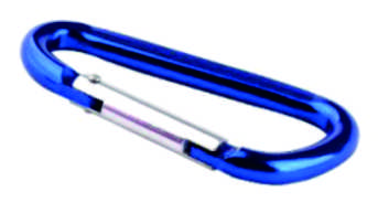 Aluminum Alloy Blue Long D Shape Wire Gate Carabiner Keychain
