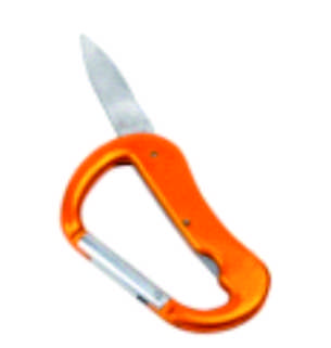 Aluminum Multi Tool D Carabiner With Folding Knife