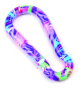 Aluminum Screw Lock Blue D Carabiner Keychain