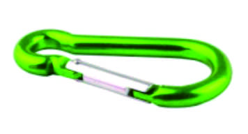 Aluminum Alloy Green D Shape Wire Gate Carabiner Keychain