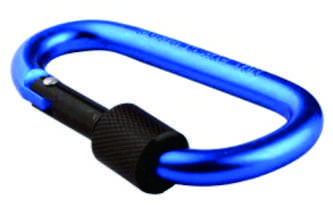 Aluminum Alloy Blue D Shape Screw Lock Carabiner Keychain