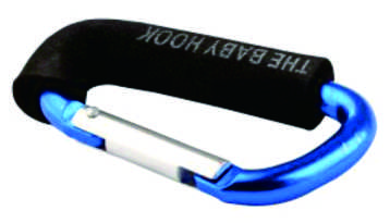 Aluminum Alloy Blue D Shape Carabiner Keychain With Printed Grip