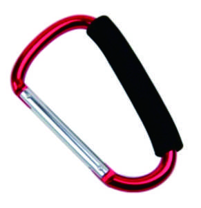 Aluminum Alloy Red D Shape Carabiner Keychain With Non-slip Grip
