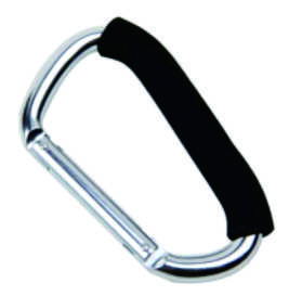 Aluminum Alloy Silver D Shape Carabiner Keychain With Non-slip Grip