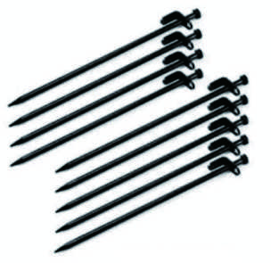 Aluminum Alloy Black Round-Head Straight Tent Pegs