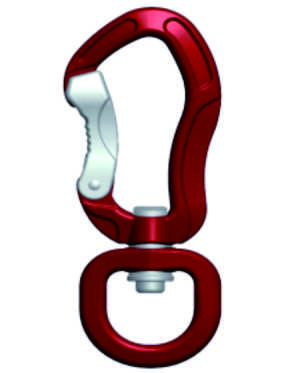 Aviation Aluminum Red Heavy Duty Auto Lock Carabiner With Swivel Square Ring