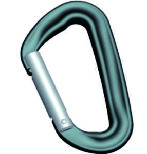 Aviation Aluminum Gray Auto Lock D Carabiner