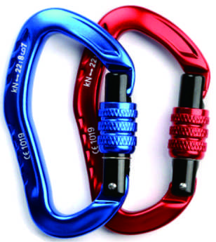 Red Blue Dual Aluminum Straight Gate Screw Lock Carabiner Set