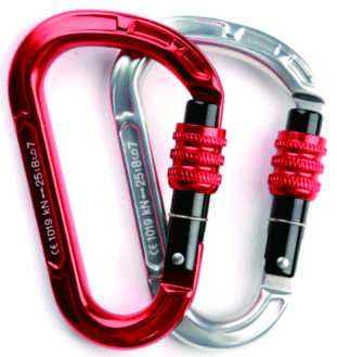 Red Silver Dual Aluminum Multi Color Screw Lock Carabiner Set