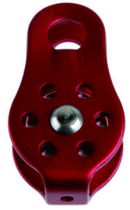 Red Aluminum Single Sheave Climbing Pulley