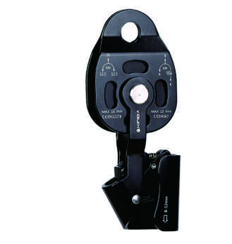 Black Aluminum Climbing Pulley With Swivel Rotator