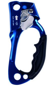 Blue Stainless Steel Ergonomic Auto Lock Climbing Descender