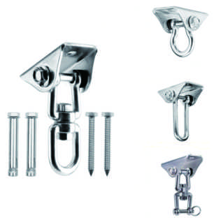 Stainless Steel Swing Eye Plate With Swivel Hook & Complete Bolt Set