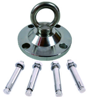Stainless Steel Flange Base Plate Swing Hook Hanger With Mounting Bolts