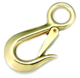 Snap hook Heavy Duty Solid Brass Fixed Round Eye Brass Snap Hook Cargo Hook with gate