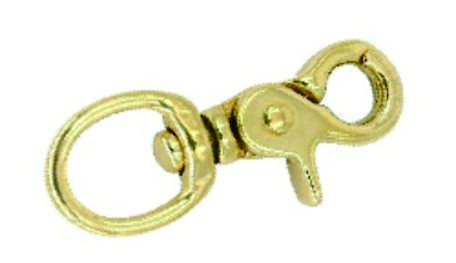 Solid Brass Clamp Snap Hook for Pet Webbing and Bag Keychain