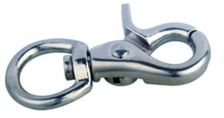 Polished Metal Swivel Bolt Snap Hook With D Ring