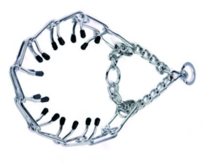 Premium Triple-Row Prong Dog Training Collar with Adjustable Chain