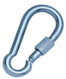 Galvanized Knurled Nut Spring Snap Hook With Round Eye