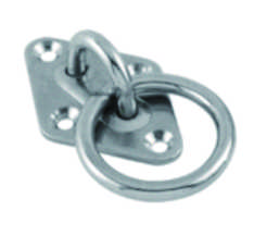 Stainless Steel Diamond Base U-Bolt With Free Swivel Ring Eye Strap