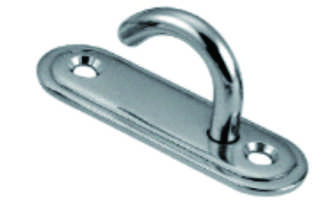 Stainless Steel Oblong Base Single J-Hook Wall Mount Strap