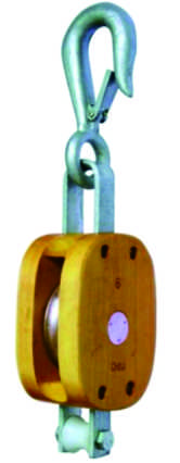Wooden Double Hook Pulley Block