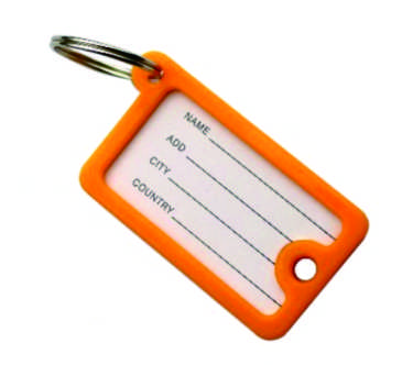 Orange Writeable Plastic Key Identifier Tag