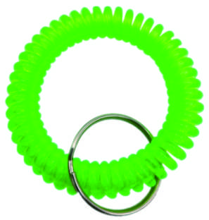 Green Plastic Coiled Wrist Key Ring Strap