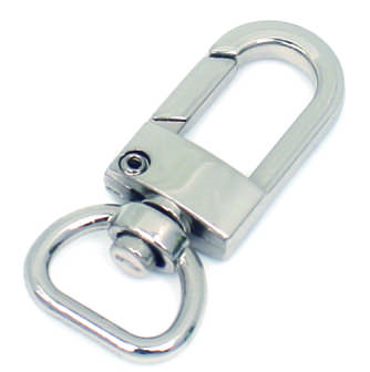 Silver D Shape Metal Swivel Carabiner Hook