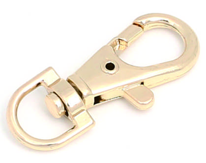 Gold Plated Swivel Lobster Claw Key Hook With Oval Ring