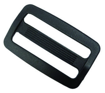 Plastic Double Bar Ribbed Strap Slide Buckle