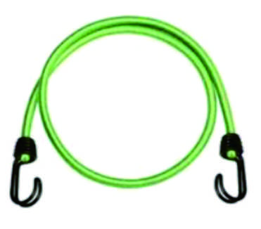 Thin Green Braided Bungee Cord With Mini Plastic Hooks