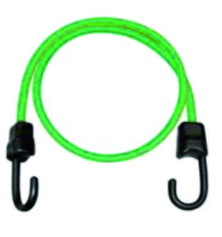 Thick Green Elastic Bungee Cord With Black Plastic Hooks