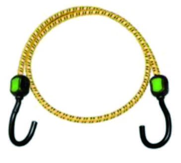 Yellow Braided Bungee Strap With Double Plastic Hooks