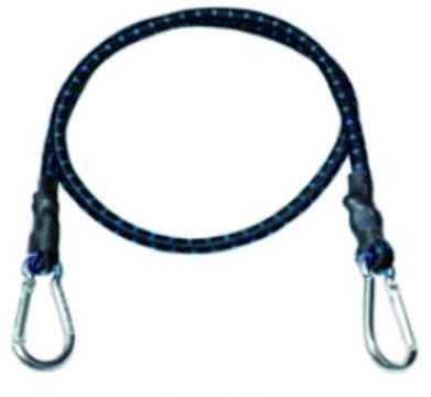 Black Braided Bungee Cord With Dual Aluminum Carabiners