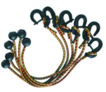 Multi Pieces Brown Ball Bungee Cords With Plastic Hooks
