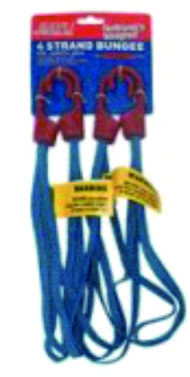Multi Pack Blue Elastic Bungee Cord With Plastic Hooks